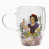 Mug en verre décoratif floral pastel princesse Disney - Blanche-Neige