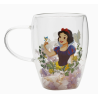 Mug en verre décoratif floral pastel princesse Disney - Blanche-Neige