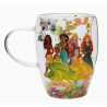 Mug en verre décoratif floral pastel princesse Disney - Multi Princess