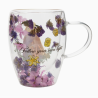 Mug en verre décoratif floral pastel Disney Princesse - Raiponce