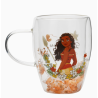 Mug en Verre Décoratif Floral Pastel Princesse Disney - Vaiana