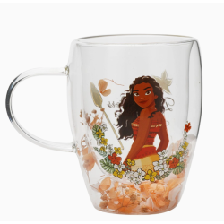 Mug en Verre Décoratif Floral Pastel Princesse Disney - Vaiana