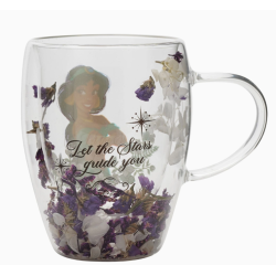 Mug en verre décoratif floral pastel princesse Disney - Jasmine