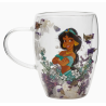Mug en verre décoratif floral pastel princesse Disney - Jasmine