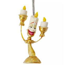 Ensemble de 4 décorations suspendues en résine Disney La Belle et la Bête