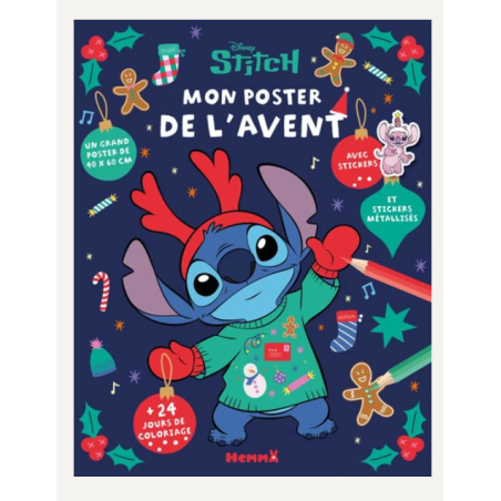 Mon poster de l'Avent Disney Stitch Coloriage