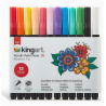Feutre Acrylique Fin - 12 Couleurs Essentiel KINGART