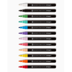 Feutre Acrylique Fin - 12 Couleurs Essentiel KINGART