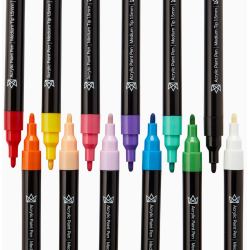 Feutre Acrylique Fin - 12 Couleurs Essentiel KINGART