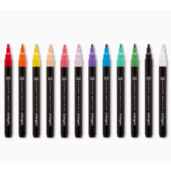 Feutre Acrylique Fin - 12 Couleurs Essentiel KINGART