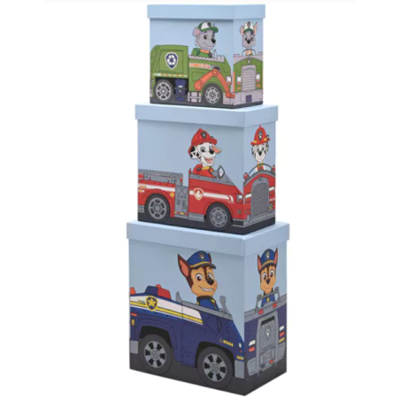 Lot de 3 boîtes de rangement pour véhicule Paw Patrol