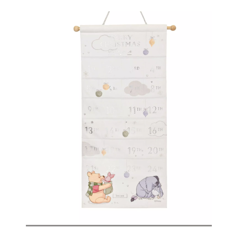 Calendrier de l'Avent en tissu Disney Winnie l'Ourson - Joyeux Noël
