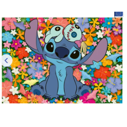 PUZZLE 1000 PIECES - STITCH FLEURS - DISNEY