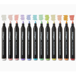 SET DE 12 FEUTRES ACRYLIQUES POINTE NORMAL PASTEL KINGART