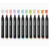SET DE 12 FEUTRES ACRYLIQUES POINTE NORMAL PASTEL KINGART