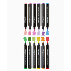 SET DE 12 FEUTRES ACRYLIQUES POINTE NORMAL FLORAL KINGART