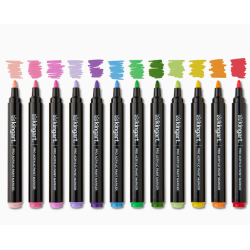 SET DE 12 FEUTRES ACRYLIQUES POINTE NORMAL FLORAL KINGART