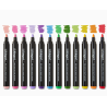 SET DE 12 FEUTRES ACRYLIQUES POINTE NORMAL FLORAL KINGART