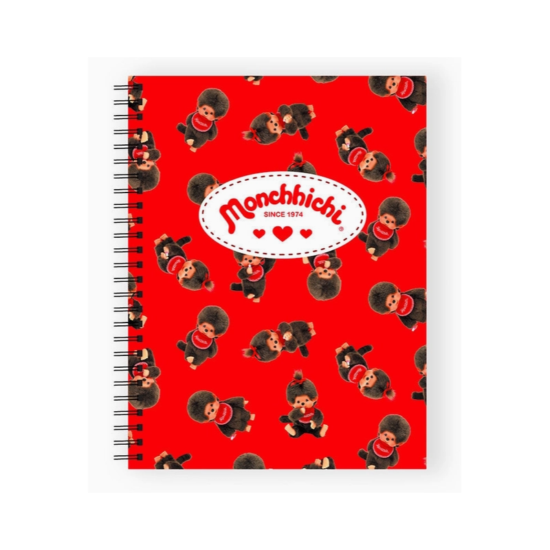 CARNET ROUGE PERSONNAGES MONCHHICHI A SPIRALE