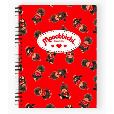 CARNET ROUGE PERSONNAGES MONCHHICHI A SPIRALE