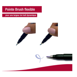 Tombow Fudenosuke Stylo pinceau pastel pour papier noir couleur blanc