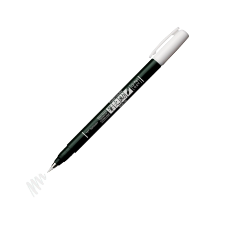 Tombow Fudenosuke Stylo pinceau pastel pour papier noir couleur blanc
