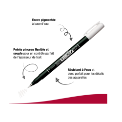 Tombow Fudenosuke Stylo pinceau pastel pour papier noir couleur violet