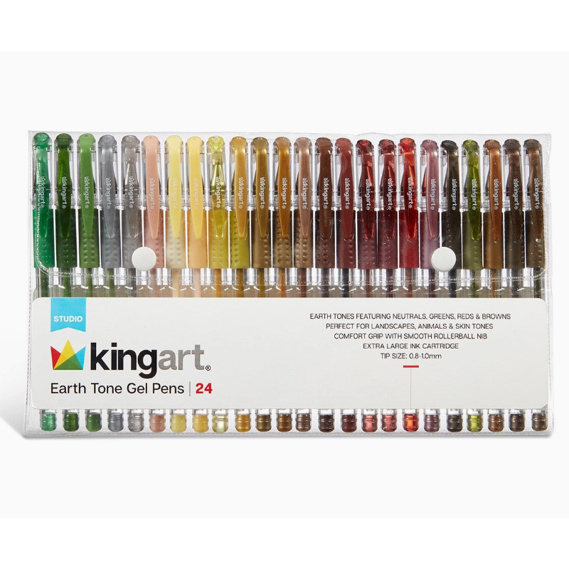 Stylos gel 24 couleurs tons terre