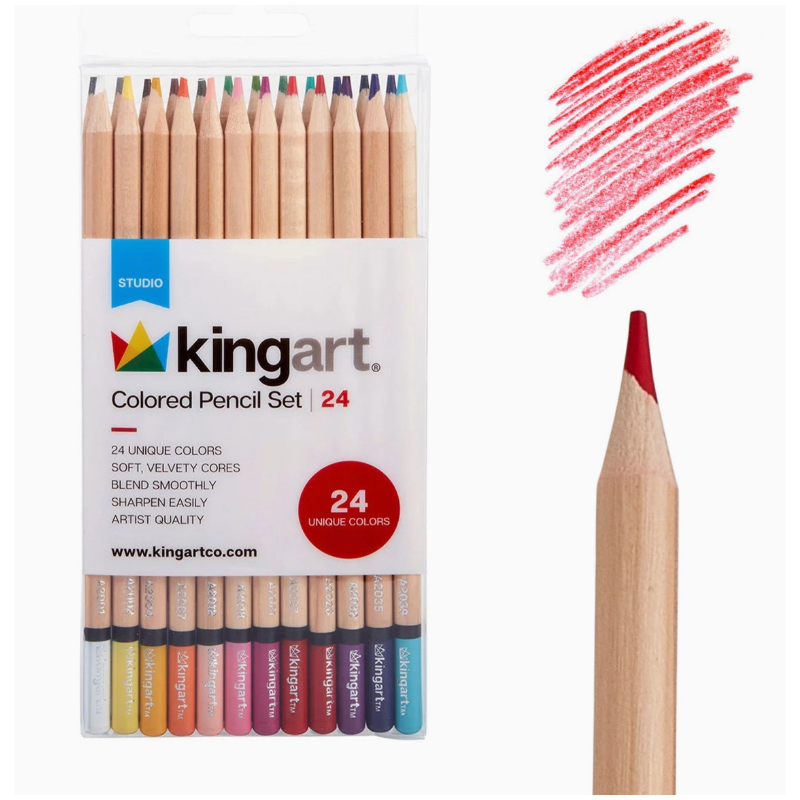 SET DE 24 CRAYONS DE COULEURS KINGART