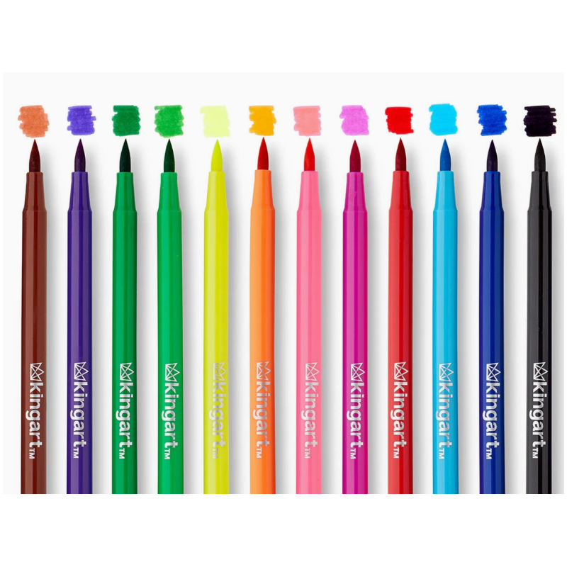 SET DE 12 FEUTRES A EAU DOUBLE POINTE BRUSH ET FINE