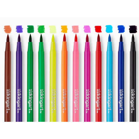 SET DE 12 FEUTRES A EAU DOUBLE POINTE BRUSH ET FINE