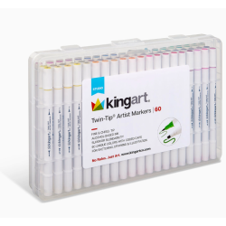 SET DE Marqueurs à alcool Twin-Tip 60 couleurs KINGART