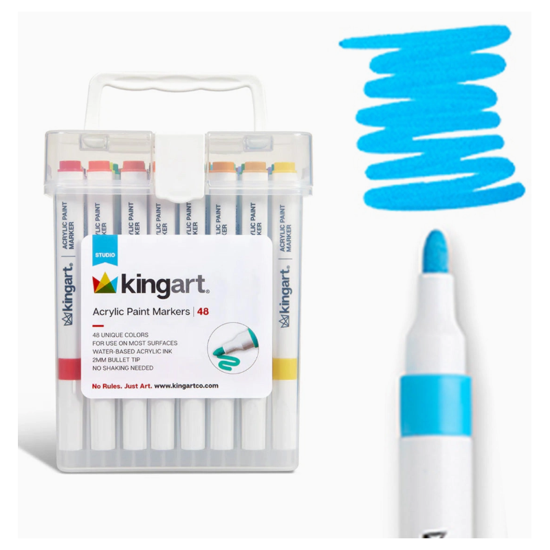 SET DE FEUTRES acrylique - 48 couleurs POINTE NORMAL KINGART