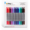 SET DE 12 STYLOS FEUTRES PERMANENT DOUBLE POINTES KINGART