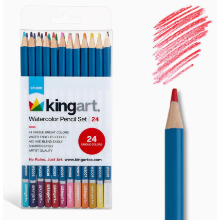 PACK DE 24 CRAYONS DE COULEURS AQUARELLE