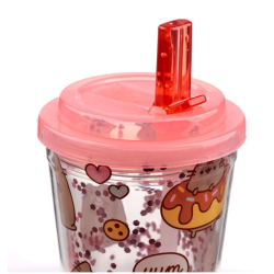 Gobelet double-paroi avec paille - Pusheen