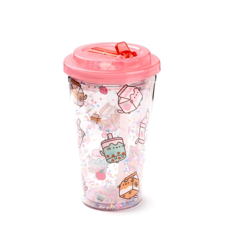 Gobelet double paroi avec paille Pusheen