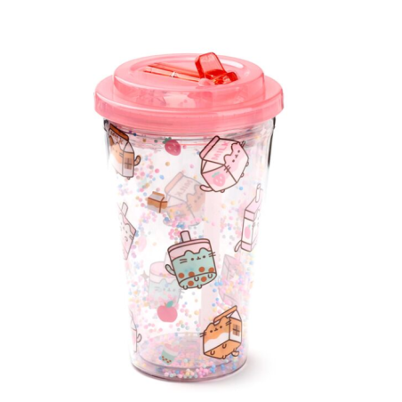 Gobelet double paroi avec paille Pusheen