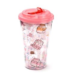 Gobelet double paroi avec paille Pusheen