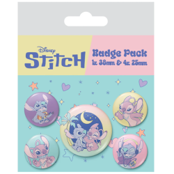 LOT DE 5 BADGES  STITCH &...