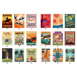 Coloriages mystères - Affiches vintage