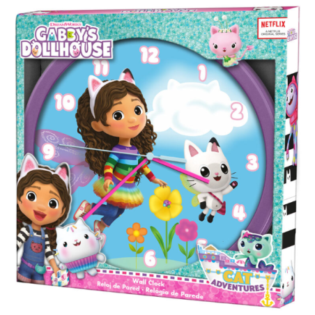 Horloge murale Gabby Chat - 25cm de diamètre