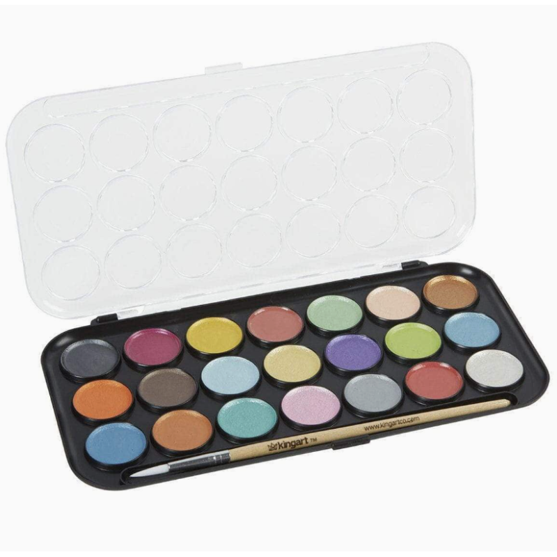 Peinture Aquarelle 21 Couleurs Nacré KINGART