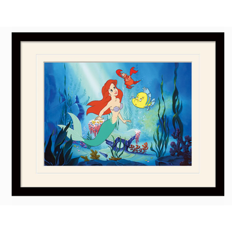 Affiche Ariel la Petite Sirène avec encadrement noir - Disney