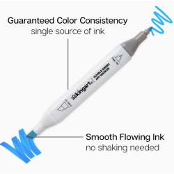 Marqueurs à alcool à double pointe - 120 couleurs KINGART