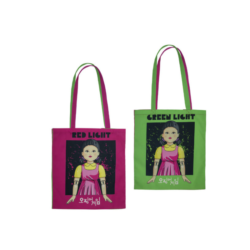 Sac fourre-tout rouge clair, vert clair The Squid Game
