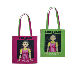 Sac fourre-tout rouge clair, vert clair The Squid Game