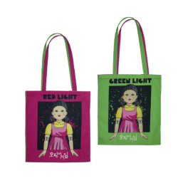 Sac fourre-tout rouge clair, vert clair The Squid Game