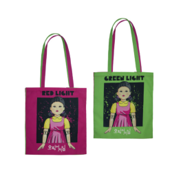 Sac fourre-tout rouge clair, vert clair The Squid Game