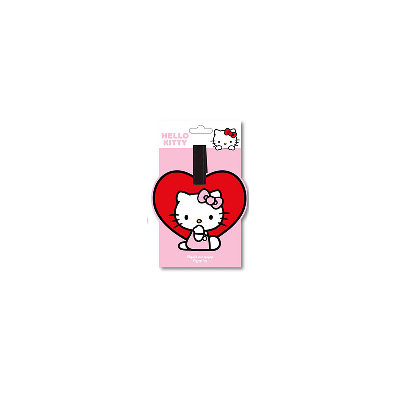 Etiquette de bagage Hello Kitty coeur